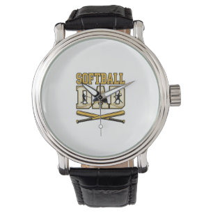 Softball Dad Vintage Engraving Bat Graphic_1 Watch