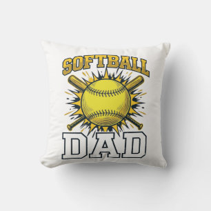 Softball Dad Vintage Engraving Shirt Design_1 Cushion