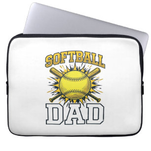 Softball Dad Vintage Engraving Shirt Design_1 Laptop Sleeve