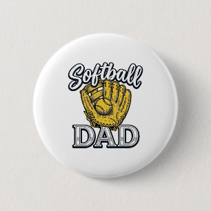Softball Dad Vintage Glove Shirt Design_1 6 Cm Round Badge