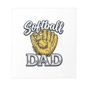 Softball Dad Vintage Glove Shirt Design_1 Notepad