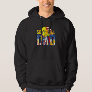 Softball Dad Vintage Usa American Flag Father's Da Hoodie