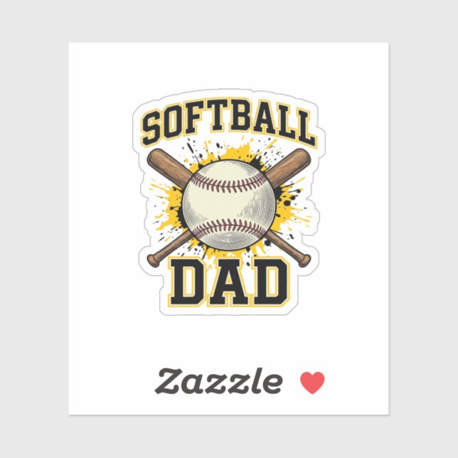 Softball Dad Vintage Varsity Crossed Bats Design_1 (Sheet)