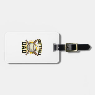 Softball Dad Vintage Varsity Crossed Bats Design_1 Luggage Tag