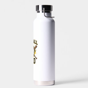 Softball Dad Vintage Varsity Crossed Bats Design_1 Water Bottle