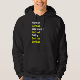 Softball Days Of The Week Busy Mum & Player Hoodie