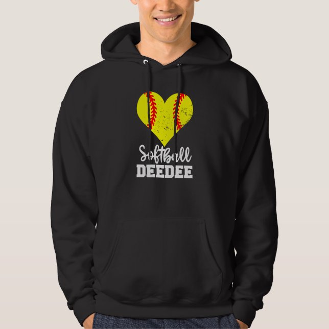 Softball Deedee Softball Heart Grandma Dee Dee Hoodie (Front)