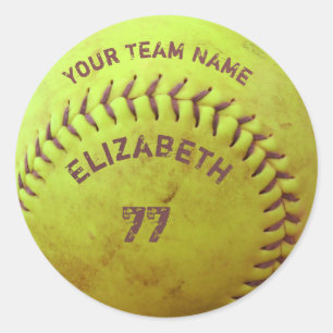 Softball Dirty Name Team Number Ball Sticker