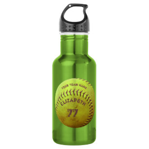 Softball Dirty Name Team Number Ball Water Bottle
