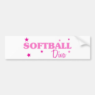 Softball Diva Bumper Sticker