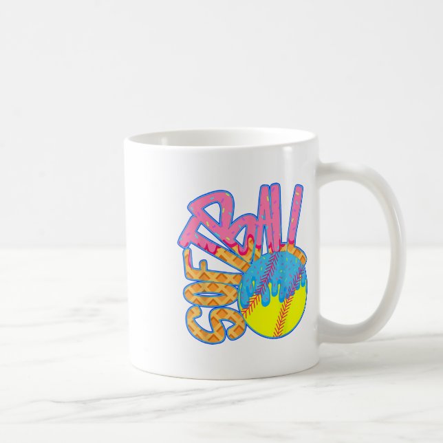 Softball Drip For Boys Ice Cream Drip Youth Boys S Coffee Mug (Right)