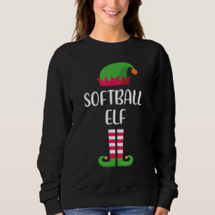 Softball Elf Christmas Family Matching Group Xmas Sweatshirt