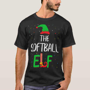 Softball Elf Family Matching Christmas Pjs Funny T-Shirt