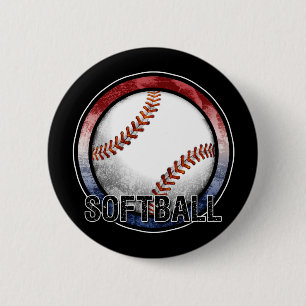 Softball Emblem USA Button