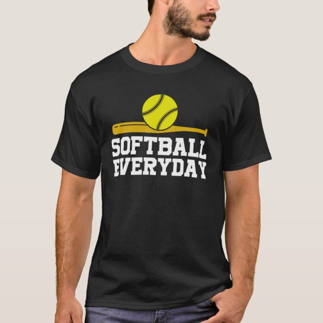 Softball Everyday Funny Softball Baller Pitcher T-Shirt (Front)