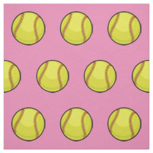 Softball Fan Pink Fabric