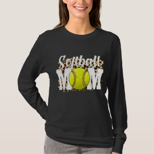 Softball Fans Leopard Women Softball Mum T-Shirt