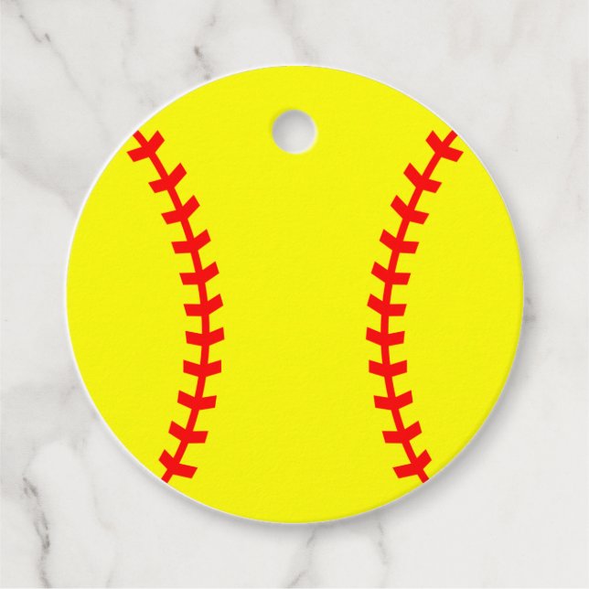 Softball Favour Tag, Birthday Tag (Front)