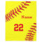 Softball Fleece Blankets with NAME and NUMBER