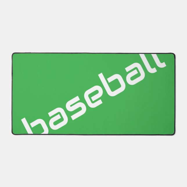 SOFTBALL Fun White Diagonal Text On Bright Green Desk Mat (Front)