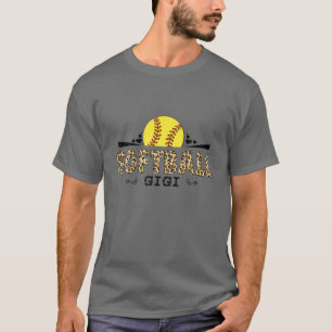 Softball Gigi Leopard Pattern Mother’S Day Lover T-Shirt