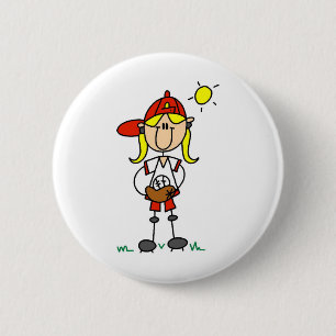 Softball Girl Button
