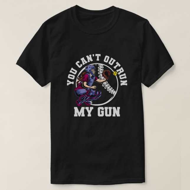 Softball Girl Catcher Softball Player T-Shirt (Design Front)