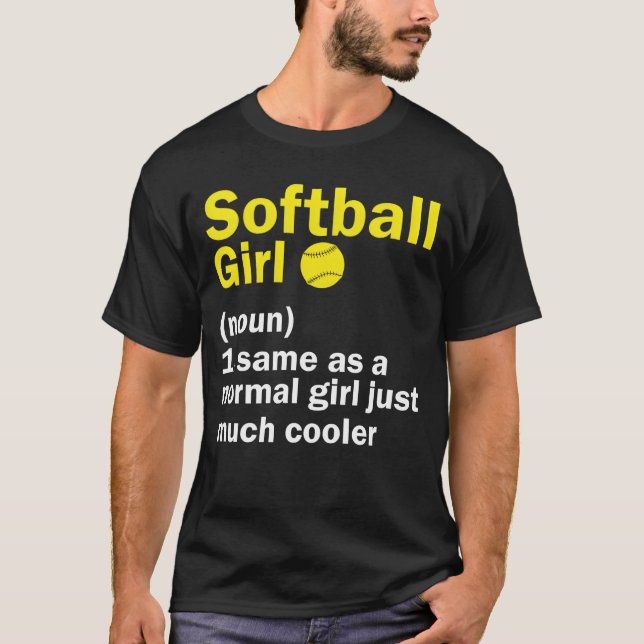 Softball Girl Definition Funny Sassy Sports boy gi T-Shirt (Front)