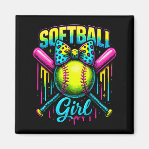 Softball Girl Drip Funny Softball Player Magnet