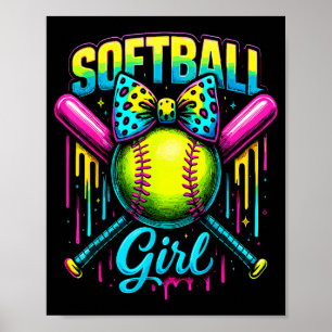 Softball Girl Drip Funny Softball Player  Poster