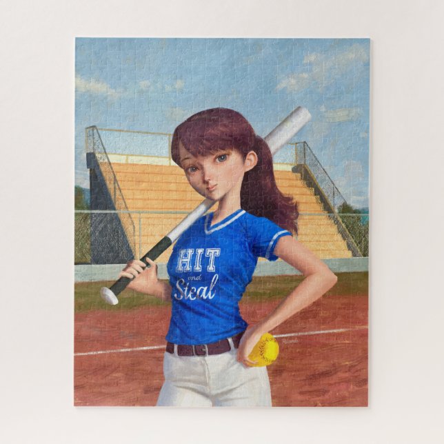 Softball Girl Jigsaw Puzzle (Vertical)