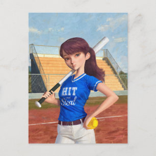 Softball Girl Postcard