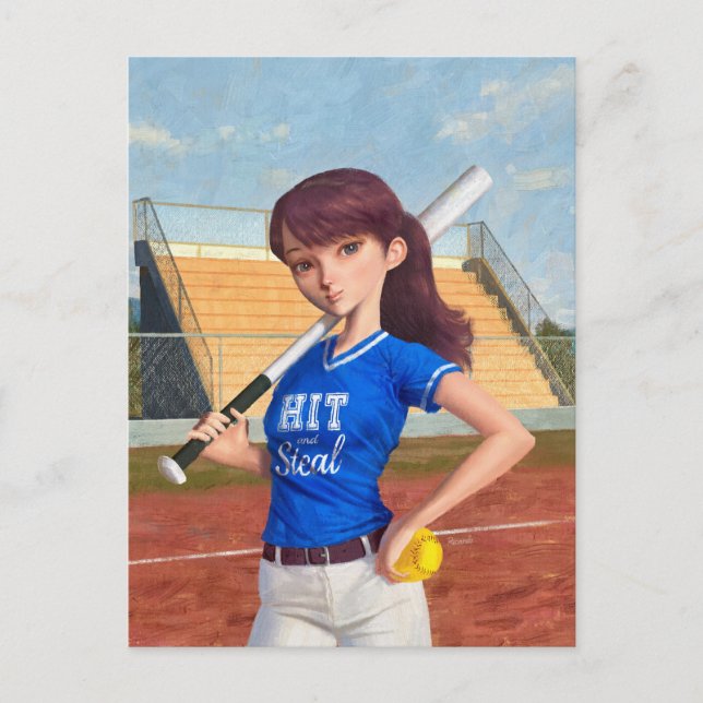 Softball Girl Postcard (Front)