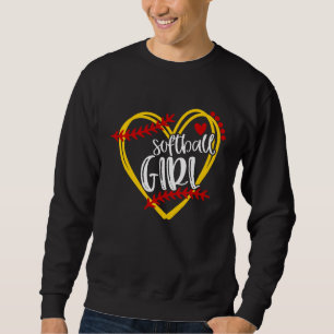 Softball GIRL Trendy Softball Softball Heart Sweatshirt