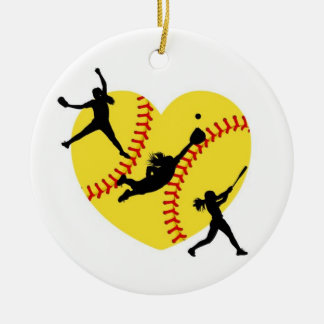 Softball girls christmas ornament