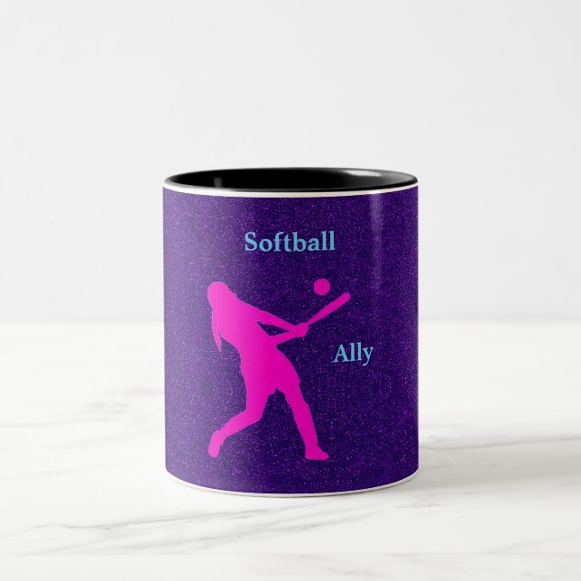 Softball Girls Purple Sparkle Mug (Center)