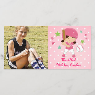 Softball Girly Thank You Personalised