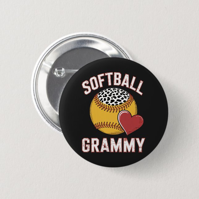 Softball Grammy 6 Cm Round Badge (Front & Back)