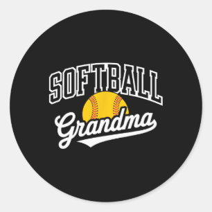 Softball Grandma _1 Classic Round Sticker