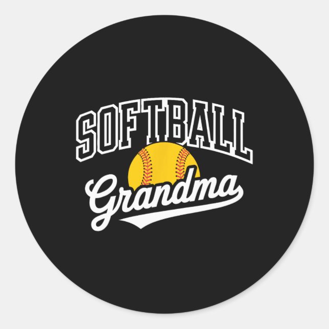 Softball Grandma _1  Classic Round Sticker (Front)