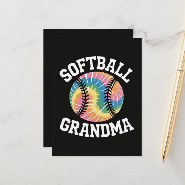 Softball Grandma Announcement Postcard (Front/Back In Situ)