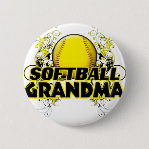 Softball Grandma (cross).png 6 Cm Round Badge