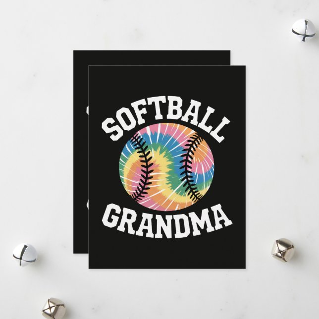 Softball Grandma Holiday Card (Front/Back In Situ)