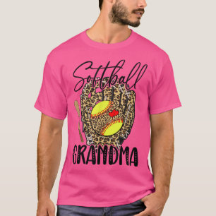 Softball Grandma Leopard Game Day Softball Lover M T-Shirt