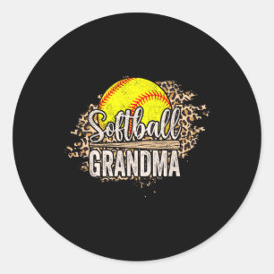 Softball Grandma Nana Mother's Day Cheering Boy Sp Classic Round Sticker
