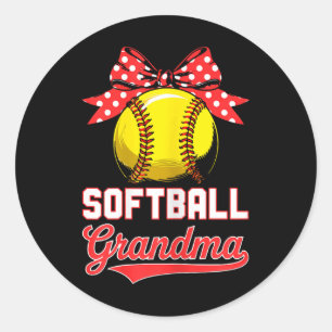 Softball Grandma Shirt Women Softball Lover Mother Classic Round Sticker