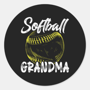 Softball Grandma Women Family Matching Players Mot Classic Round Sticker