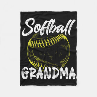 Softball Grandma Women Family Matching Players Mot Fleece Blanket