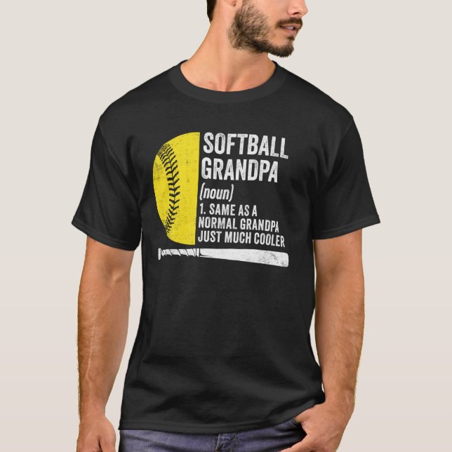 Softball Grandpa Definition Funny Grandpa Softball T-Shirt (Front)