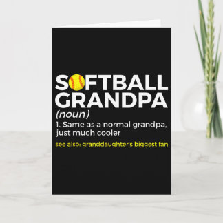 Softball Grandpa Definition Granddaughter's Bigges Card